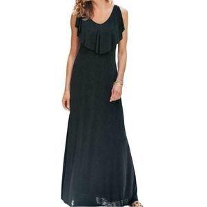 Soft Surroundings Roxanna Jersey Knit Ruffle Maxi
Tank Dress